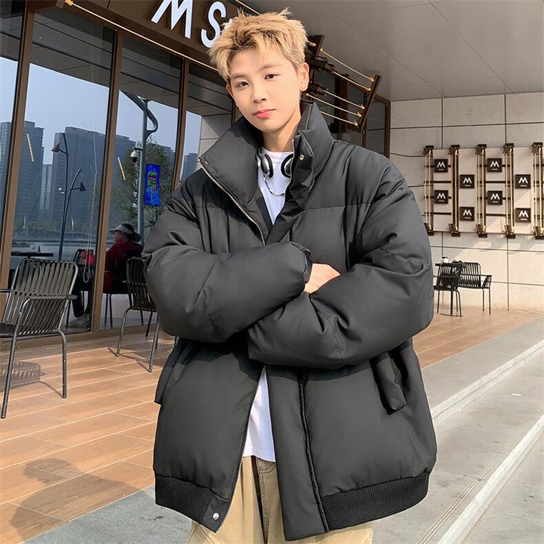 clean短款舒适立领PU皮棉服男女潮牌大码棉袄M2909特P90控158,男装棉衣,电商A001
