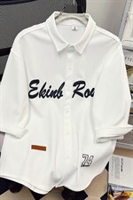 1中性华夫格大码M-5XL日系港风情侣七分袖衬衫男QCS7010P45控68，男装衬衫，星座226-2