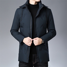 XS98208冬季男士羽绒服男装连帽中长款白鸭绒潮流加厚保暖P220，男装羽绒服，电商B360