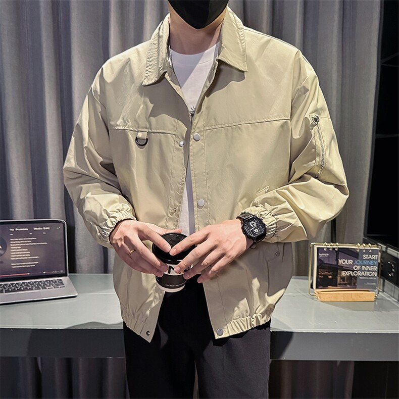 新款社会小伙秋冬男时尚工装夹克男店主外套JK802-P78控128黑色,男装夹克,星座301B-1