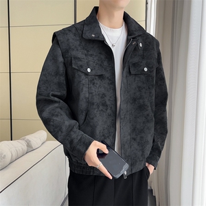 秋冬新款时尚休闲皮衣拉链外套男士JK02559-P95图片