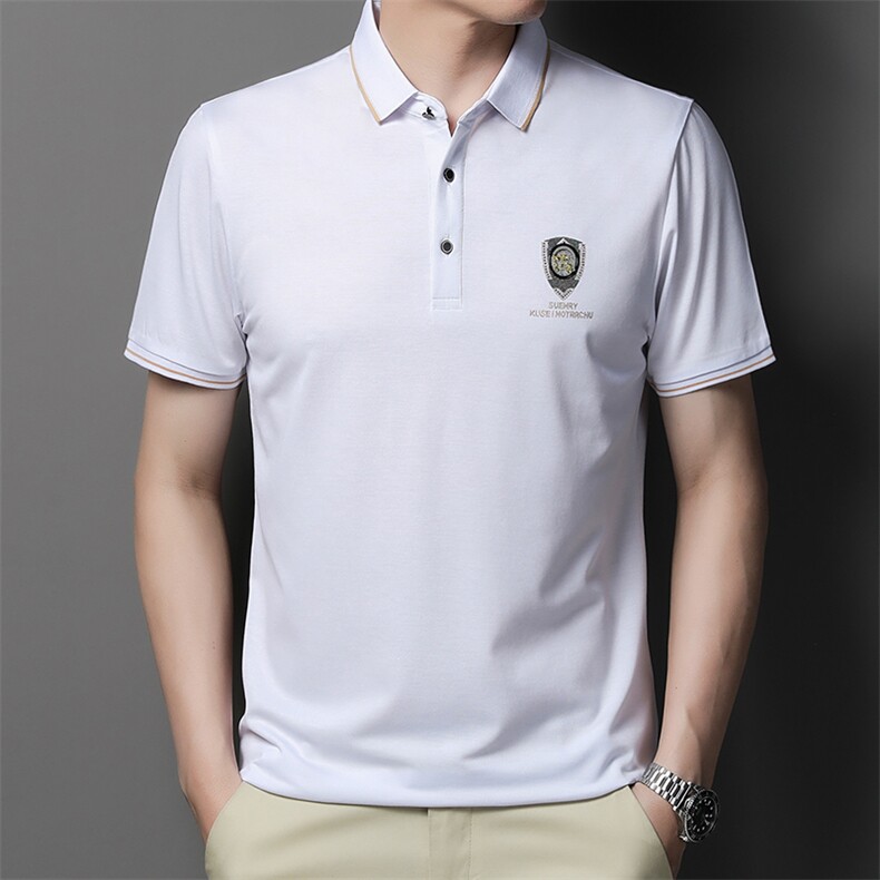 POLO衫男士短袖t恤翻领2023夏季新款潮牌休闲商务男装上衣，男装T恤，电商B212（原钱塘6029）
