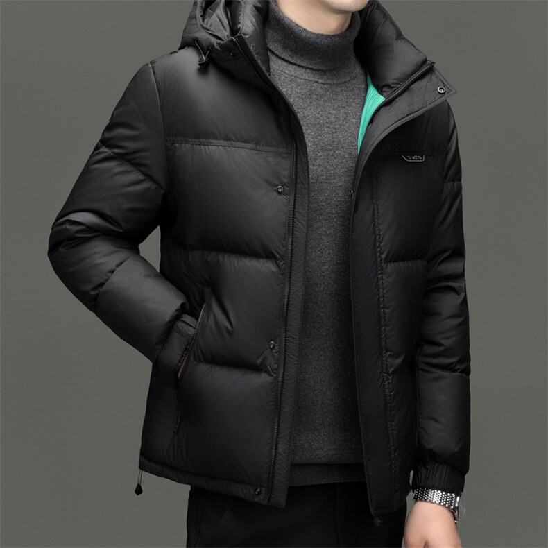 冬季男士鸭绒羽绒服时尚商务面包服保暖加绒男品质潮服连帽外套,男装羽绒服,钱塘6003（原4033）
