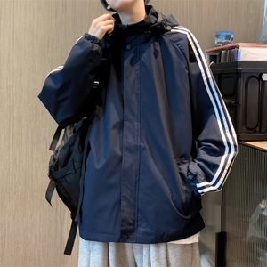 秋季潮流休闲男装连帽上衣2023新款运动夹克风衣男JK256-P48图片