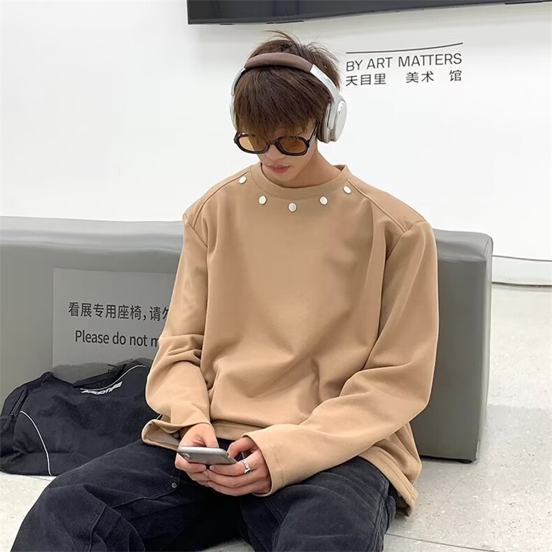 卫衣男潮ins港风潮流圆领铆钉FW41P35,男装卫衣,星座1116-2