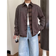 假两件外套男士秋冬季棉服穿搭棒球服青少年美式翻领夹克潮，男装夹克，星座506A
