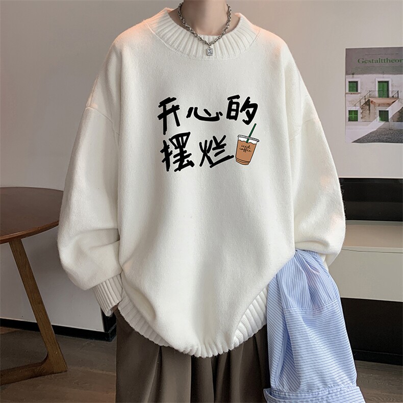 半高领毛衣男士大码针织衫男毛线衣男 M18348-P45 加绒款-P65图片