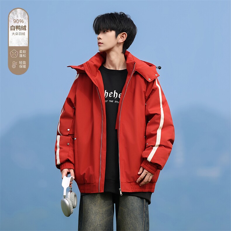 Y8876-P248  L-9XL新标90绒冬季新款大码连帽羽绒服图片