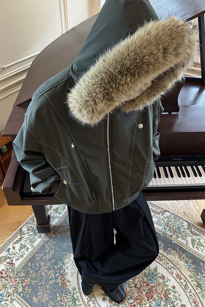 517A-8-Y92-P88毛领可拆卸加棉毛绒内胆高品质派克服情侣棉衣外套,男装棉衣,星座517A-8（原B282）