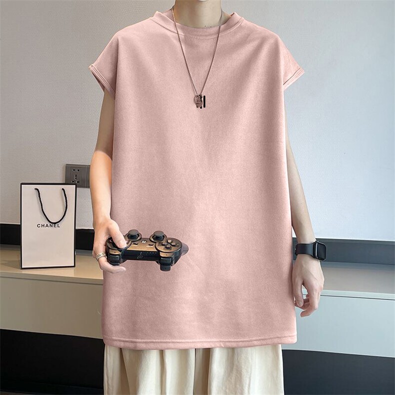 可设48小时发货支持抖音得物来样二开240克重磅美式麂皮绒背心t恤，男装背心/马甲，电商A486-1