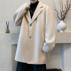 N9109/P90秋冬新款呢料毛呢西服男宽松外套上衣潮流宽松呢大衣，男装西服，电商A141