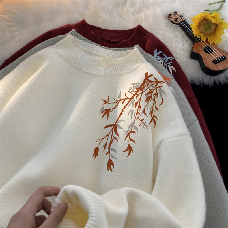 新中式毛衣男春秋季新款保暖2025国潮痞帅中国风青少年圆领针织衫，男装针织衫/毛衣，电商B371