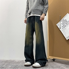 做旧水洗复古牛仔裤新款宽松休闲百搭直筒裤，男装牛仔裤，星座410-6（原星座1304-1）