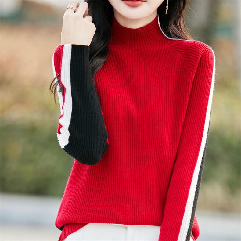 半高领打底衫女2025年春季内搭显瘦软糯百搭纯色针织衫图片