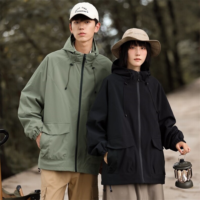 2025春季户外连帽冲锋衣三防情侣登山服夹克男山系外套JK2381-P40,男装夹克,星座1402-1