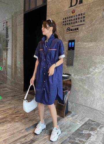 爱美欧织带衬衫连衣裙，女装衬衫，爱美欧