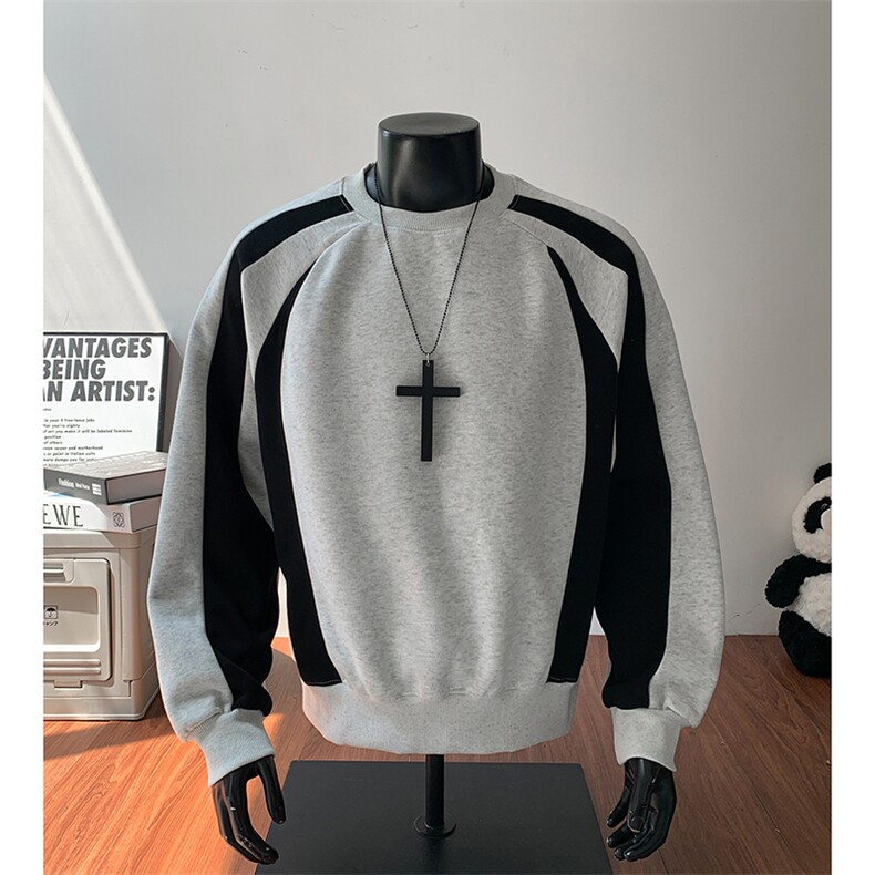 加绒奥粒绒重磅结构款500克装饰拼接卫衣硬挺RH5348JR-P53,男装卫衣,星座610B-1