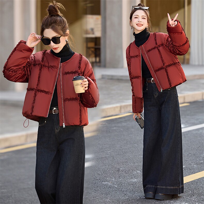 短款羽绒服女款冬季2024新款白鸭绒小个子超厚面包服外套,女装羽绒服,橙子家