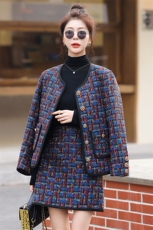 2022秋冬季气质淑女小香风套装女小众设计感裙两件套裙ins，女装套装/套裙，韩蜜菓