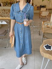 牛仔连衣裙，女装连衣裙，Ee·G