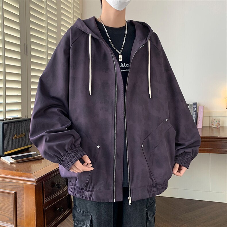 现货8509-P75大码控128春季大码户外连帽夹克外套,男装夹克,星座209