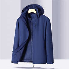 时尚百搭秋冬加绒保暖三合一冲锋衣男女同款短外套，女装短外套，玖雅羊绒