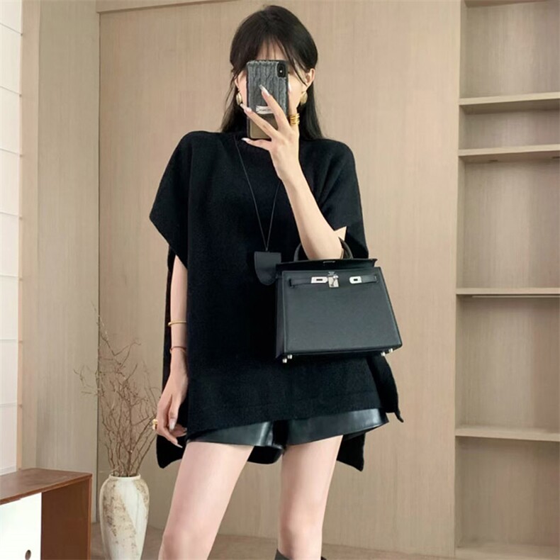 秋冬季五针高领优雅简约个性马甲,女装马甲,琳尚羊绒