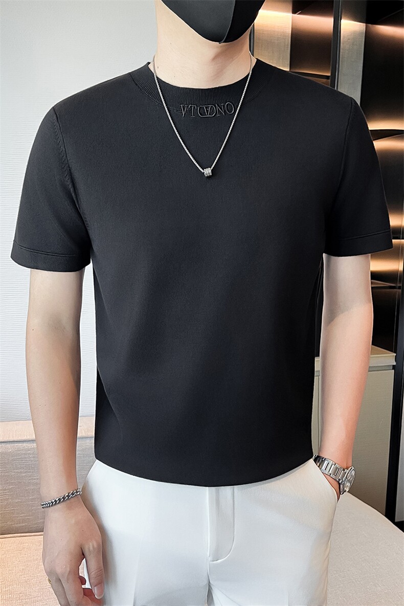 店主风男士圆领套头针织衫男新款修身刺绣毛衣301A-1/M11/P55控75,男装针织衫/毛衣,星座301A-1