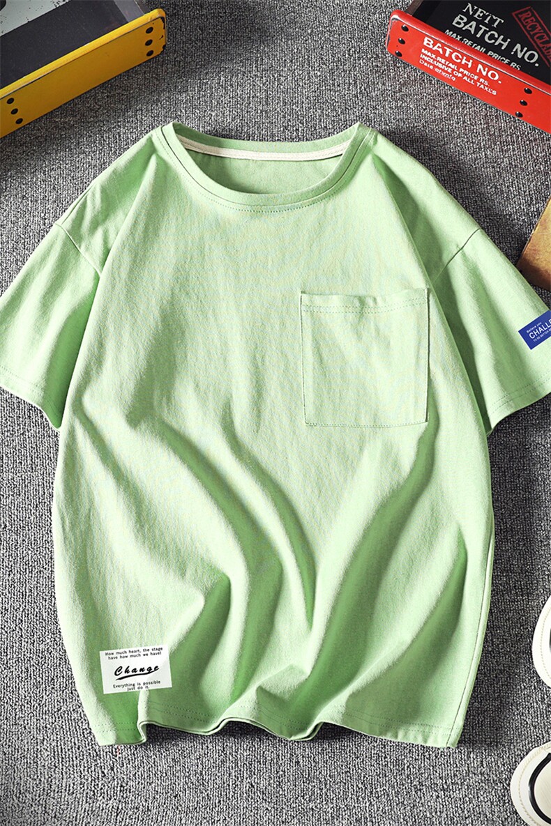 DX24062-P25大口袋百搭短袖t恤男大码半袖体恤上衣服,男装T恤,电商A040A