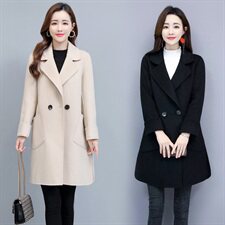 2026年新款高端手缝小个子羊绒大衣女韩版修身羊毛双面呢外套，女装毛呢外套，媚琳依坊