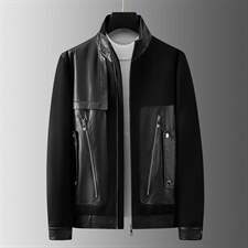 D16MJ29112海宁皮衣男牛皮夹克外套韩版修身商务男装P610，男装皮衣，电商B360