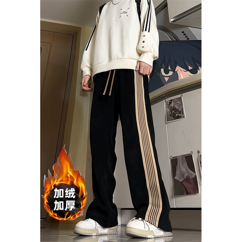 25秋冬新款美式潮牌欧绒棉垂坠感拖地休闲男裤K2503-P48加绒55，男装卫衣，电商A009A（原A058A）