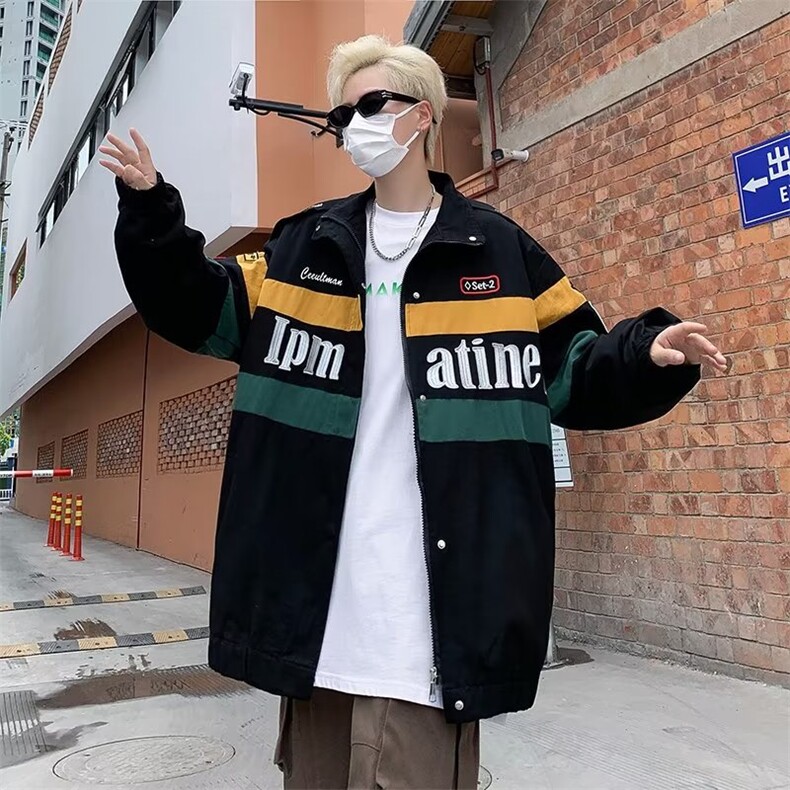 美式复古机车服外套男春季小众设计感潮牌刺绣夹克JK906-P78,男装夹克,星座1109-3