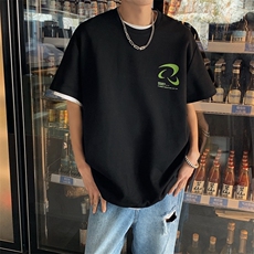 新款短袖t恤男女潮流印花感宽松半袖体恤衫男517A-2-T6628-P28，男装T恤，星座517A-2