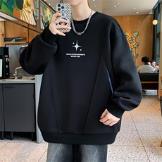 秋款潮流时尚男生长袖t恤印花衣服男港风圆领卫衣A436-212-P48，男装T恤，电商A436