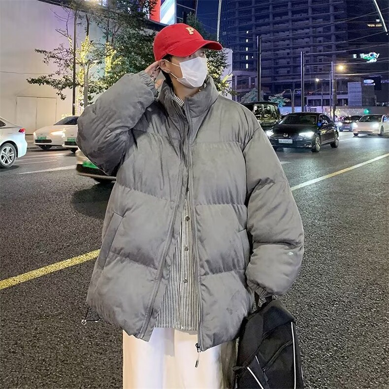 秋冬季高级棉服男生立领宽松大码棉衣港风复古袄子外套,男装棉衣,星座1013