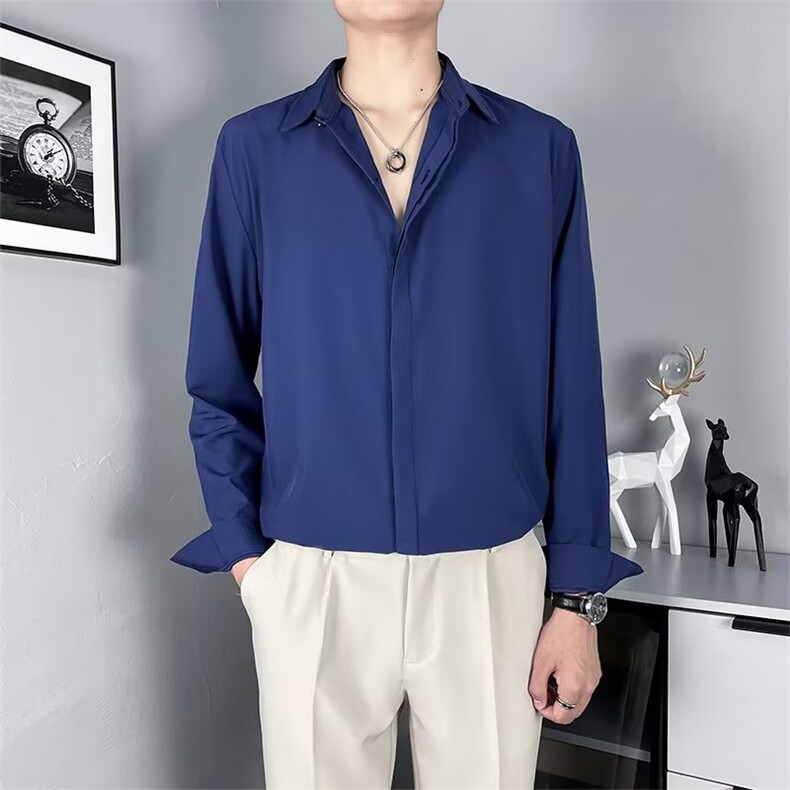 长袖衬衫男港风日系韩版潮流帅气衬衣Y38P35,男装衬衫,星座1116-2