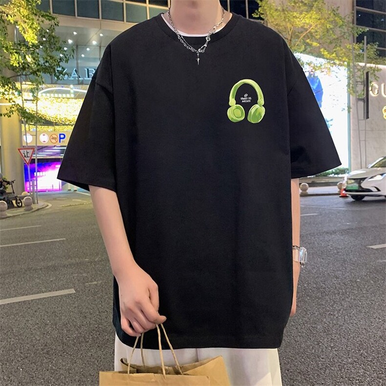 T837大码宽松纯棉运动圆领体恤衫oversize短袖T恤男重磅T,男装T恤,星座304A-1