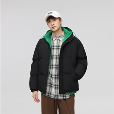 日系冬季连帽撞色保暖防风棉衣面包服外套男女同款XY2271-P65，男装棉衣，星座717