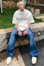 2023新款简约百搭字母半袖男生潮品质宽松短袖JK23210-p35控49，男装T恤，星座605(原A050)