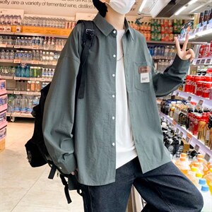 长袖衬衫春款男港风潮流K8902P30图片