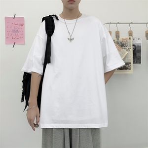 260克新款多色男士情侣款款松潮流半袖青少年圆领短袖JC022P17图片