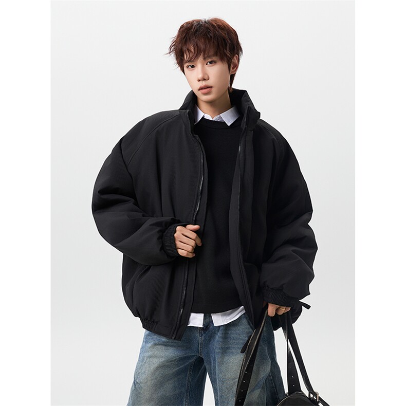 MFDD012-P80冬季日系竖条纹美拉德棉衣男宽松保暖棉服外套,男装棉衣,星座712A-1