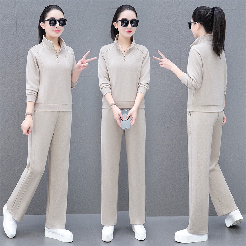 休闲运动套装女款2025新款春秋季韩版洋气减龄宽松高级感两件套,女装套装/套裙,燕颉服饰