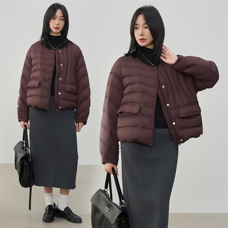 现货2025年冬季新款90白鸭绒休闲风冬季羽绒服女短款,女装羽绒服,阳光伊恋