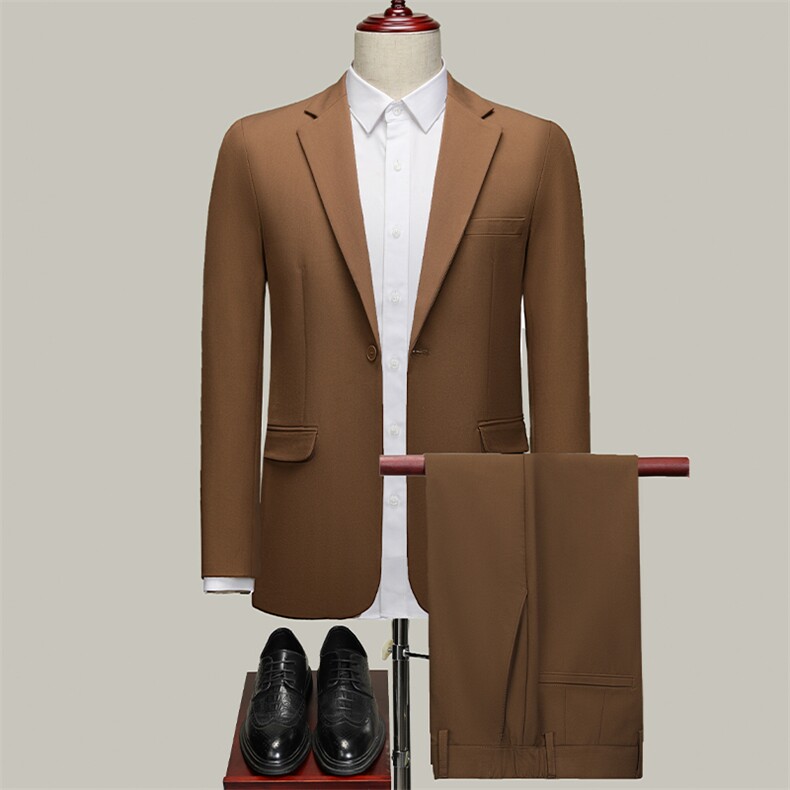 秋冬新款加绒加厚男士毛呢大衣套装三件套高级感港风男装两件套潮，男装毛呢大衣，星座505-2（原电商A260-1)