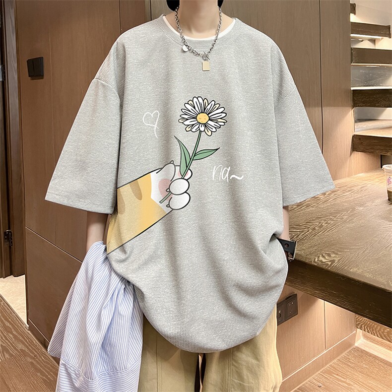 华夫格t恤男短袖男大码五分袖酒店风HT73265-P22,男装T恤,电商A040