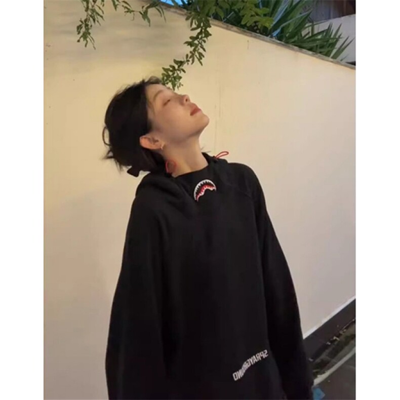 鲨鱼嘴连帽卫衣女宽松甜酷风设计感百搭外套拉链连帽衫WY103,女装短外套,星座1116A（原606A-3）