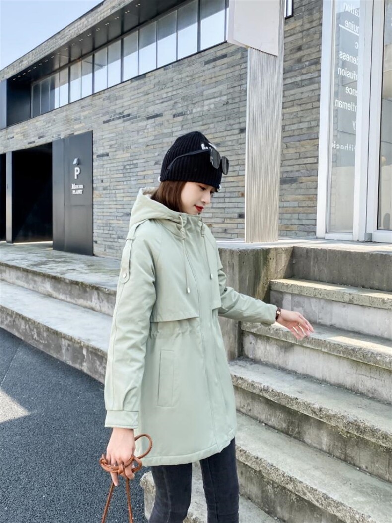 派克加中长款腰身抽绳收腰，其它，百变诱惑