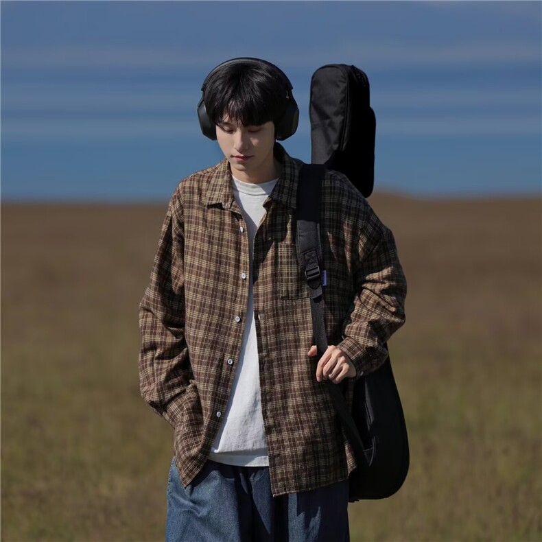 CS151-P31秋季小香风格子外套士韩版潮流休闲2025新款潮牌夹克,男装夹克,电商B323A